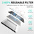 L'UGX Professional Nail Dust Collector for Acrylic Nails with 2 Reusable Filters,10-Gear Powerful Nail Vacuum Drill Duster Collector Extractor for Nail Salon & Home Use,Low Noise