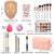 Banugo Makeup Practice Face Board, Silicone Makeup Mannequin Head for Facial Practice, Doll Head Makeup Kit for Girls, 5D Face Makeup Set, Doll Repainting Practice Makeup