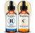 TruSkin Face Serum Duo - Vitamin C Serum & Retinol Serum for Face - AM & PM Anti Aging Skincare Routine - Brightening & Smoothing Facial Serums, 1 fl oz Each