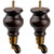 6 inch Solid Wood Furniture Legs with Casters & M8 Bolts Set of 2