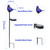 MUMTOP Solar Garden Lights Outdoor Blue Bird Hand-Blown Glass Stake