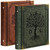 OVESMUSL 2 Pack PU Leather 3 Ring Binder, 2 Inch Green Brown