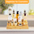 Bamboo Spice Rack Organizer for Cabinet 2 Pack - 3 Tier Countertop Step Shelf, Seasoning Storage Stand for Kitchen Pantry, Spice Holder for Jars Bottles Cans (Natural)