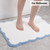 Cute Scalloped Bathroom Rugs, Non Slip Machine Washable Soft Bath Mat Runner for Shower Tub Kitchen 30" x 20", Blue