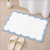 Cute Scalloped Bathroom Rugs, Non Slip Machine Washable Soft Bath Mat Runner for Shower Tub Kitchen 30" x 20", Blue