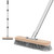 Stainless Steel Wire Scrub Brush with Long Handle, Heavy Duty Floor Scrubber Brush, Moss Remover Wire Broom for Deck, Rough Surface, Concrete Floor, Patio, Garden, Garage