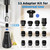 Kitchen Faucet Head Replacement, Kitchen Sink Faucet Head G 1/2, Kitchen Sink Sprayer Replacement 3 Modes with 12 Different Adapters, Compatible with Moen, Delta, Kohler Faucets, Black