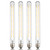 Leools LED Tube Bulbs,T10 Tubular Edison Style LED Filament Bulb, 12W Dimmable Antique LED Bulb,E26 Base,Clear Glass,Warm White,2700K,1000LM(75-100W Equivalent),11.8inch,Pack of 4