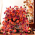Outdoor Artificial Fall Flowers 6PCS, All Weather Fade Proof, UV Resistant Waterproof Realistic Faux Silk Mums Daisies Orange & Brown for Hanging Planters Porch Patio Balcony Deck Fence Garden Decor