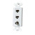 2 Ethernet 1 Coax Wall Plate Insert - Dual CAT6 RJ45 and Single Coaxial Keystone Insert for Midsize/Oversize Faceplate