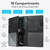 Forvencer Server Book High Volume, Expandable Waitress Book with 2 Zipper