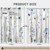 WITHLOC Hook Free Floral Shower Curtain with Liner, Navy Blue, 71x74