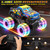 Remote Control Monster Truck Toys for Kids, 1:20 Scale 2.4GHz RC Car with Lights, All Terrain Rechargeable RC Truck with 2 Rechargeable Batteries, Toy Gift Birthday Christmas for Boys Girls Toddlers