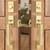 Brushed Gold Double Front Door Lock Set, Keyed Entry Front Door Handleset with Dummy, Square Heavy Duty Door Lever and Single Cylinder Deadbolt Combo, Satin Brass