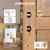 Brushed Gold Double Front Door Lock Set, Keyed Entry Front Door Handleset with Dummy, Square Heavy Duty Door Lever and Single Cylinder Deadbolt Combo, Satin Brass