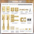 Brushed Gold Double Front Door Lock Set, Keyed Entry Front Door Handleset with Dummy, Square Heavy Duty Door Lever and Single Cylinder Deadbolt Combo, Satin Brass
