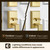 Brushed Gold Double Front Door Lock Set, Keyed Entry Front Door Handleset with Dummy, Square Heavy Duty Door Lever and Single Cylinder Deadbolt Combo, Satin Brass