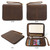 Ringsun Genuine Leather Portfolio with Zipper, Padfolio Portfolio Organizer Folder for Men Women, Professional Business Card Holder for A5 Letter Size Notepad, Resume, Writing Pad, Pen Loop