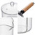 54 OZ Clear Cooking Pot with a Long Wooden Handle and Pan Set
