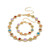 Fashion Y2K Boho Colorful Rhinestone Choker Necklace Women Summer Beach Gold Plated Rainbow Crystal Bracelet Jewelry Set Gift for Christmas Prom