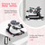 BABY JOY 4-in-1 Baby Walker, Foldable Activity Walker with Adjustable Height & Speed, Music, Lights, Anti-Rollover, Toddler Push Walker, Baby Walker with Wheels for Boys Girls 6-18 Months (White)