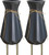 Grave Decorations for Cemetery (2 Pack, Gray) - Weather Resistant Tombstone Vases with Long Metal Stakes - In Ground Floral Markers for Outdoor Gravesite