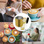Gold Professional Milk Frothing Pitcher Set, 12oz (350ml) Stainless Steel Milk Frother Cup with Espresso Accessories, Includes Latte Art Pen, 3 Coffee Spoons, and Handheld Electric Foam Maker
