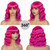 Short Bob Wigs with Bangs for Women Loose Wavy Hair Shoulder Length Rose Mix Purple Wigs Synthetic Colorful Wigs for Cosplay Daily PartyUse(Rose Mixed Purple,14inch)