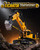 Remote Control Excavator Toy for Boys, 1:18 14-Channel RC Excavator with 3 Attachments, 2×1200mAh Batteries, Construction Toy for Sandbox Outdoor Play, Birthday Gift for Kids
