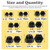 SAE Hex Acorn Cap Nut Assortment Kit (#6-3/8) 80Pcs Stainless Black