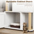 Cat Litter Box Enclosure for 2 Cats, Metal Hidden Double Litter Box Enclosure Furniture Cabinet with Cat Scratching Post, Large Pet Washroom Furniture, Indoor Pet House Side Table (White)