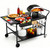 47" Outdoor Pizza Oven Table with Wheels, Pizza Oven Cart for Outside with Propane Tank Holder, Heavy Duty Pizza Oven Stand Prep Table for BBQ Patio Backyard Cooking