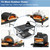 47" Outdoor Pizza Oven Table with Wheels, Pizza Oven Cart for Outside with Propane Tank Holder, Heavy Duty Pizza Oven Stand Prep Table for BBQ Patio Backyard Cooking