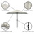 Pure Garden Half Umbrella Outdoor Patio Shade, 9ft, Champagne