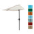 Pure Garden Half Umbrella Outdoor Patio Shade, 9ft, Champagne
