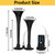 150db Super Loud Dual Trumpet Air Horn Kit with Compressor for Vehicles, Trucks, Trains, Boats - 12V, Black