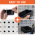 20 Pack Pegboard Bins With Metal Hooks, Black Pegboard Storage Bins, Pegboard Containers For Peg Board Organizing Accessories, Peg Board Organizer Bins For Garage, Workshop, Craft Room, Tool Shed