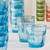 Bormioli Rocco Rock Bar 12.5 oz. Long Drink Stackable Tempered Beverage Glasses for Cold Drinks, Water, and Cocktails, Set of 6, Ice Blue