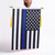 TMHTMH 18x12 Inch USA Thin Blue Line Wall Banner Flag,Wooden Hanging Pole and Double Satin Finish,Police Hanging Flag,for House Room,School Classroom, Club and Door