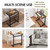 YIBOLIN'S Folding TV Tray Table, Heavy Duty Sturdy C-Shaped End Table for Couch, Extra Stable TV Dinner Tray with Cup Holder, Sofa-Side Laptop Desk for Living Room/Bedroom, No Assembly [Rustic Brown]