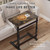 YIBOLIN'S Folding TV Tray Table, Heavy Duty Sturdy C-Shaped End Table for Couch, Extra Stable TV Dinner Tray with Cup Holder, Sofa-Side Laptop Desk for Living Room/Bedroom, No Assembly [Rustic Brown]