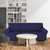 Peryiter 3 Pcs Couch and Loveseat Sofa Covers,Navy Blue,Milk Silk