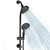 Egretshower Handheld Showerhead & Rain Shower Combo for Easy Reach, 27.5" Drill-free Stainless Steel Slide Bar, 5”of 5-setting Handheld Shower and Showerhead, with 5ft Hose - Black