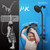 Egretshower Handheld Showerhead & Rain Shower Combo for Easy Reach, 27.5" Drill-free Stainless Steel Slide Bar, 5”of 5-setting Handheld Shower and Showerhead, with 5ft Hose - Black