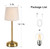 YAYZA! Cordless Table Lamp Adjustable Height Desk lamp, Fabric Shade 7500mAh Rechargeable LED Wireless Touch Night Light Stepless Dimming, 3 Color Temperatures with Edison Bulb (Short Gold - 1 Pack)