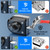 Ranbo Frameless Glass Door Floor Lock, 304 Stainless Steel, Brushed Black