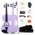 ADM Acoustic Violin for Kids Beginners,1/2 Size Acoustic Violin Fiddle for Teens Students Violin Starter Kit with Hard Case, E-Tuner, Rosin, Shoulder Rest, Bow, Extra Strings, Free Lessons, Purple