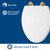 Mayfair Bennett Toilet Seat with Brushed Gold Hinges, Slow Close Wood Seat, Secure Metal Hinges, Easy Install, Made in USA, Elongated, White