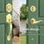 Moquin Brushed Gold Double Door Handle Set for Front Door, Gold Classic Double Front Door Lock Set with Dummy, Reversible Handle Lever for Entrance Exterior Doors, Satin Brass