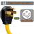 Nema 14-30P to 6-15R/6-20R Adapter Cord 30Amp Dryer Plug Male to T-Blade Female Adapter,14-30P 30 Amps 250Voltage 4-pin to 20/15 Amps 6-15R/6-20R Adapter Power Cord for EV RV STW 10 AWG ETL Certified